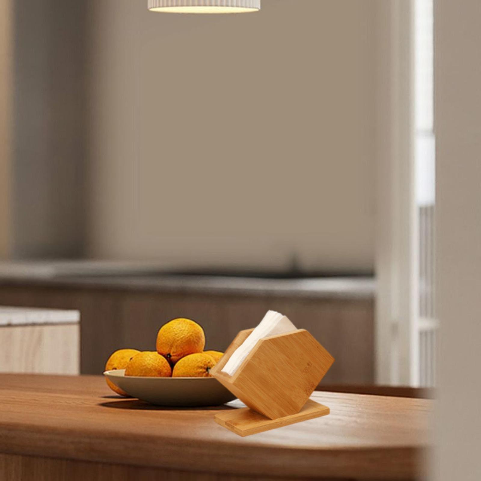 Kitchen Appliances Table - Kotak Tisu Bambu Bentuk Kubus Berdiri