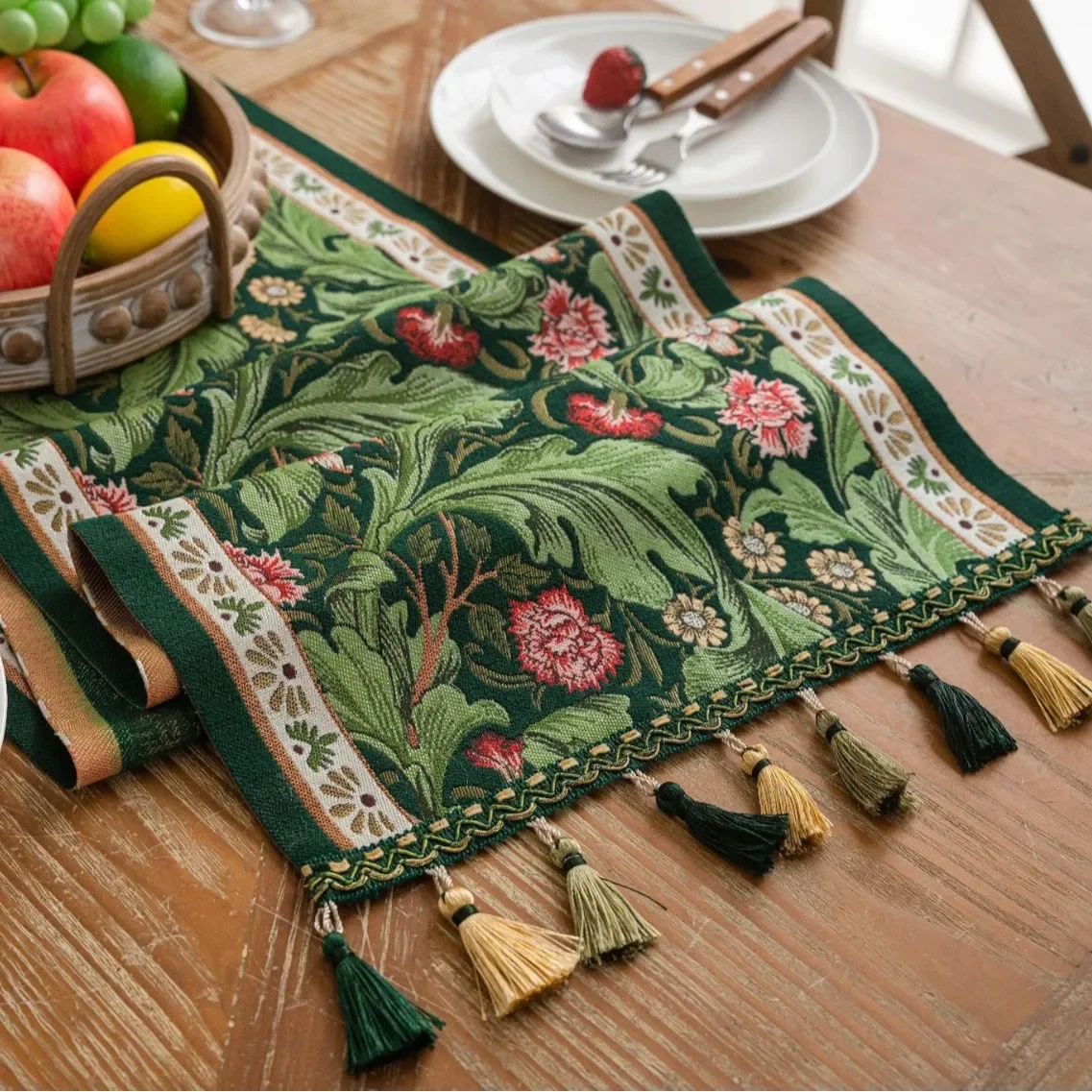 Kitchen Appliances Table - Tanaman bunga taplak meja dengan rumbai