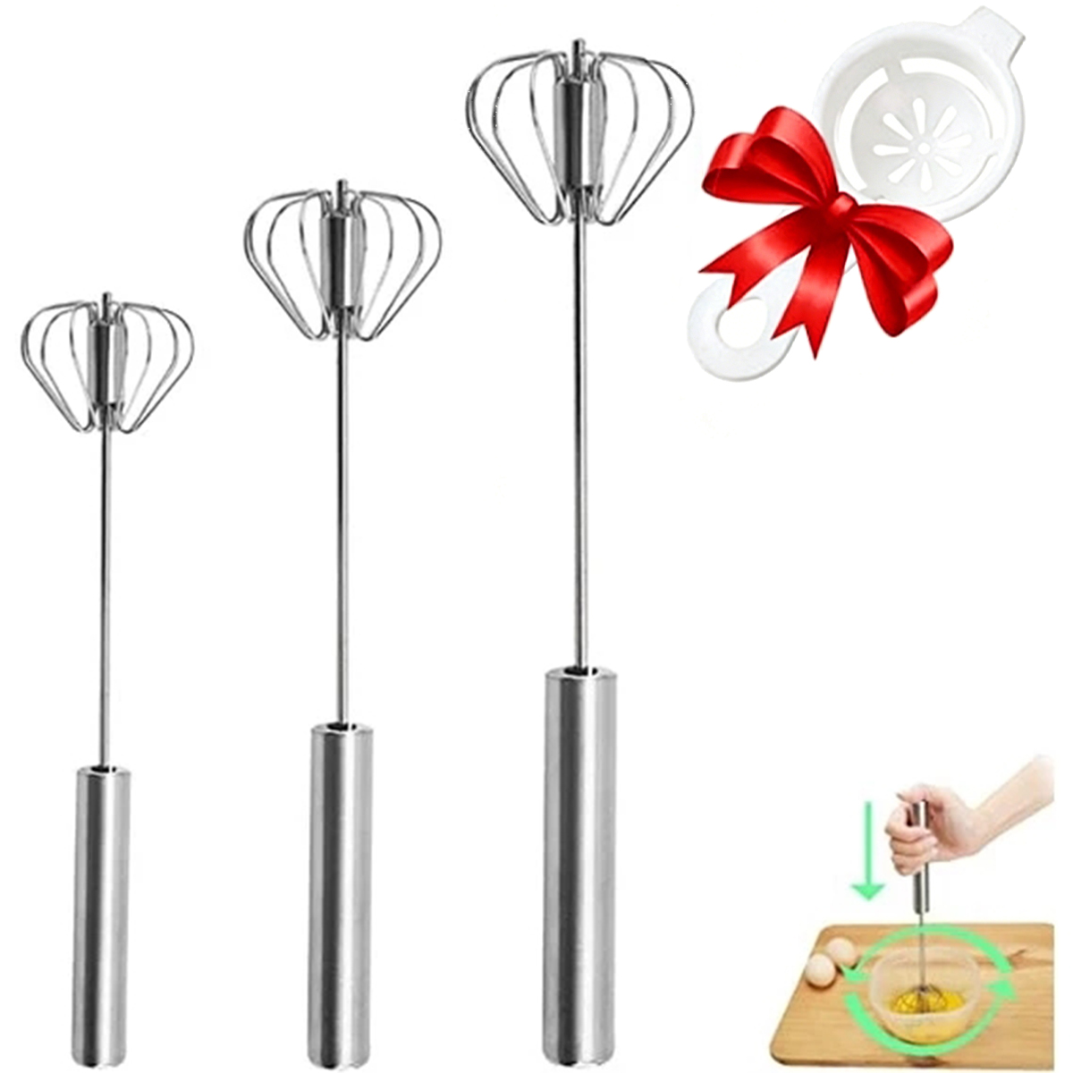 Kitchen Appliances Germany - 1/3 Buah Pengocok Telur Baja Tahan