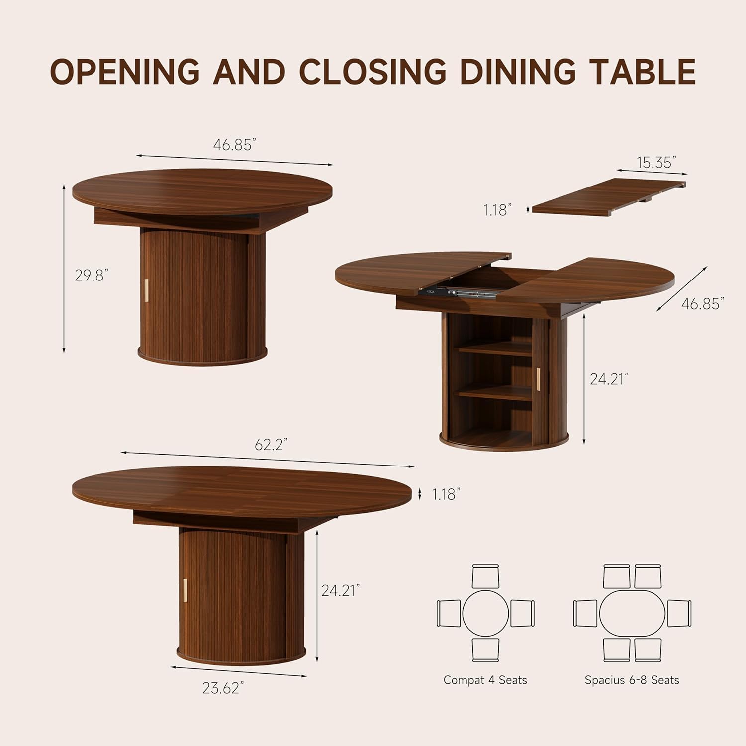 Meja Makan Bundar yang Dapat D - Kitchen Appliances Table ulasan dan harga