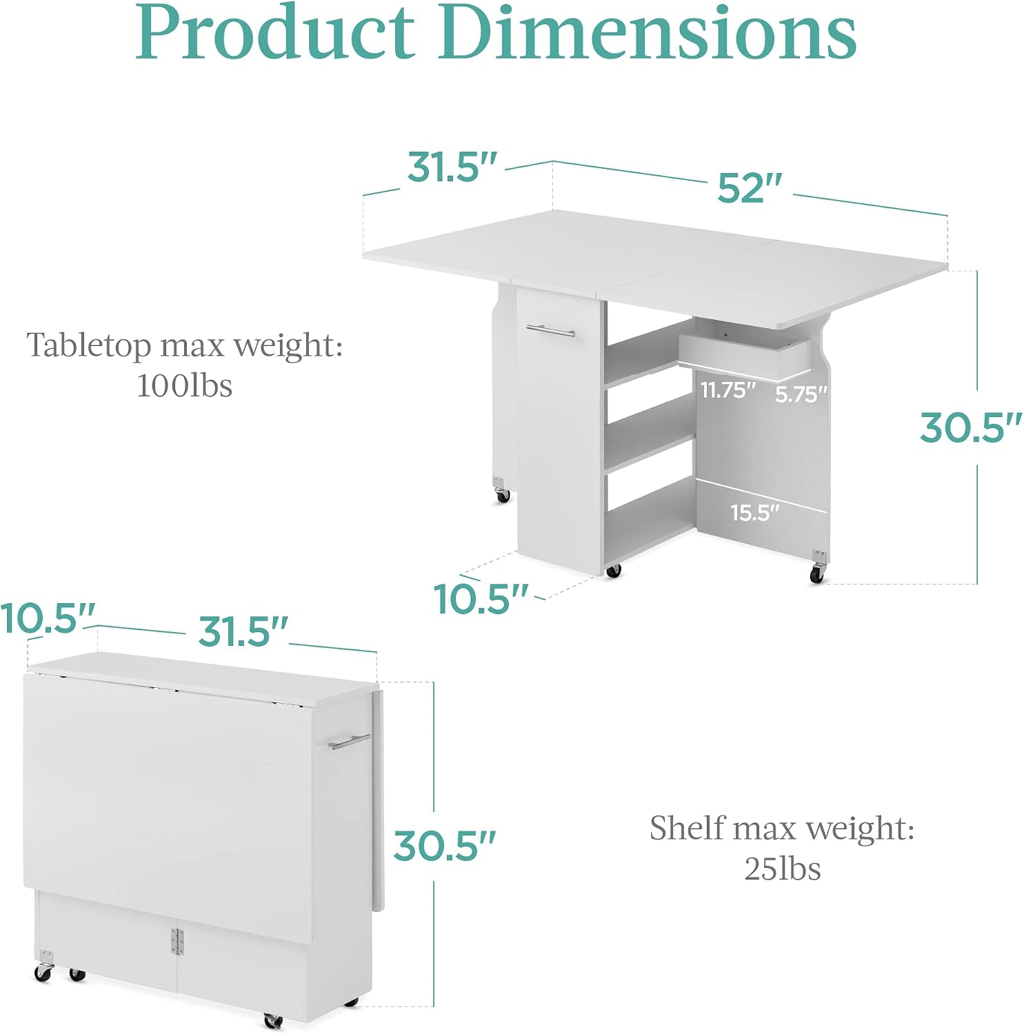 Meja Makan Lipat, Meja Ekstens - Kitchen Appliances Table ulasan dan harga