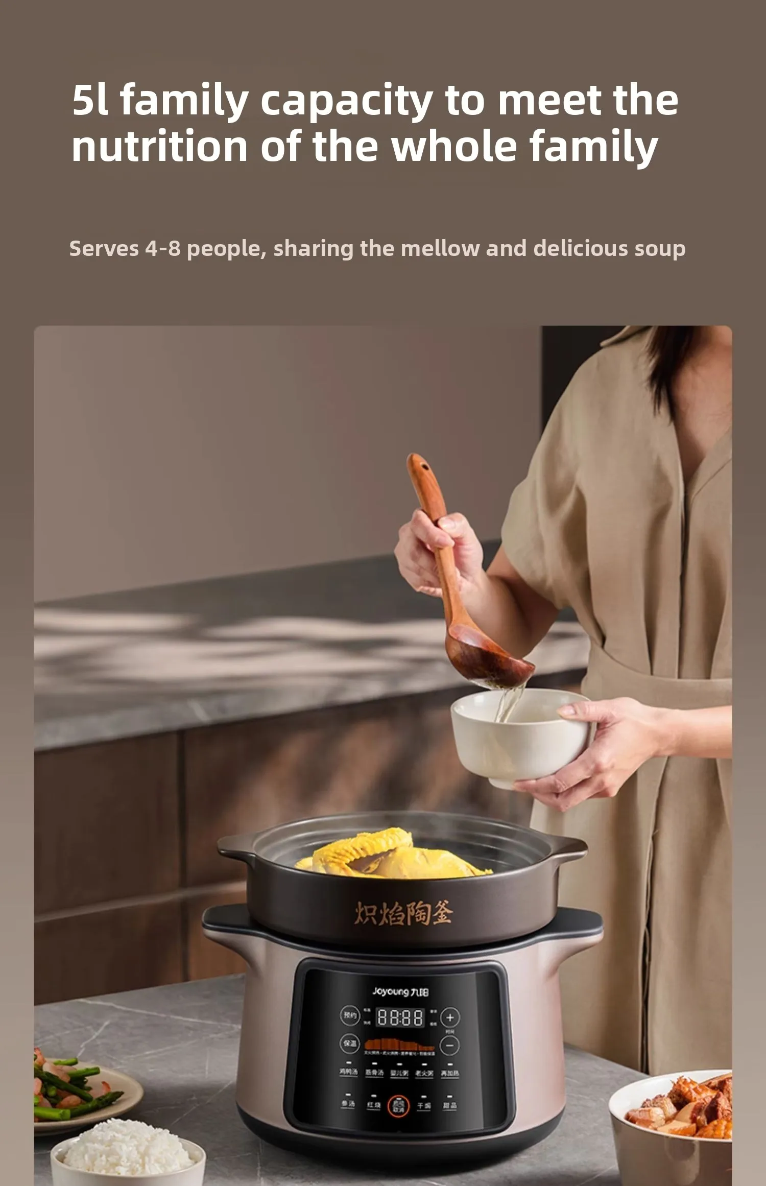 220V Joyoung Electric Slow Coo - Slow Cooker Ceramic ulasan dan harga