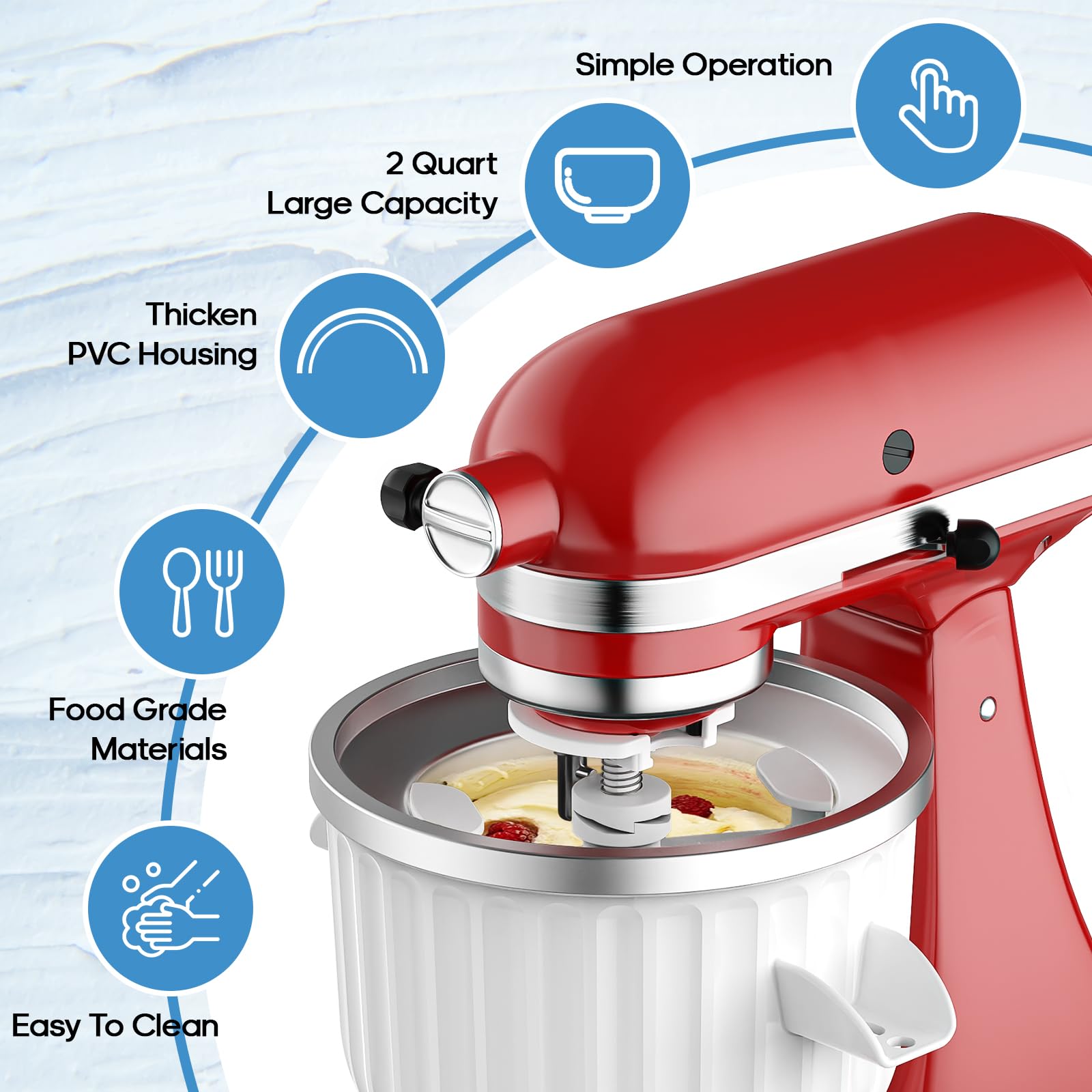 Aksesoris Pembuat Es Krim 2 Qu - Kitchen Appliances Germany ulasan dan harga